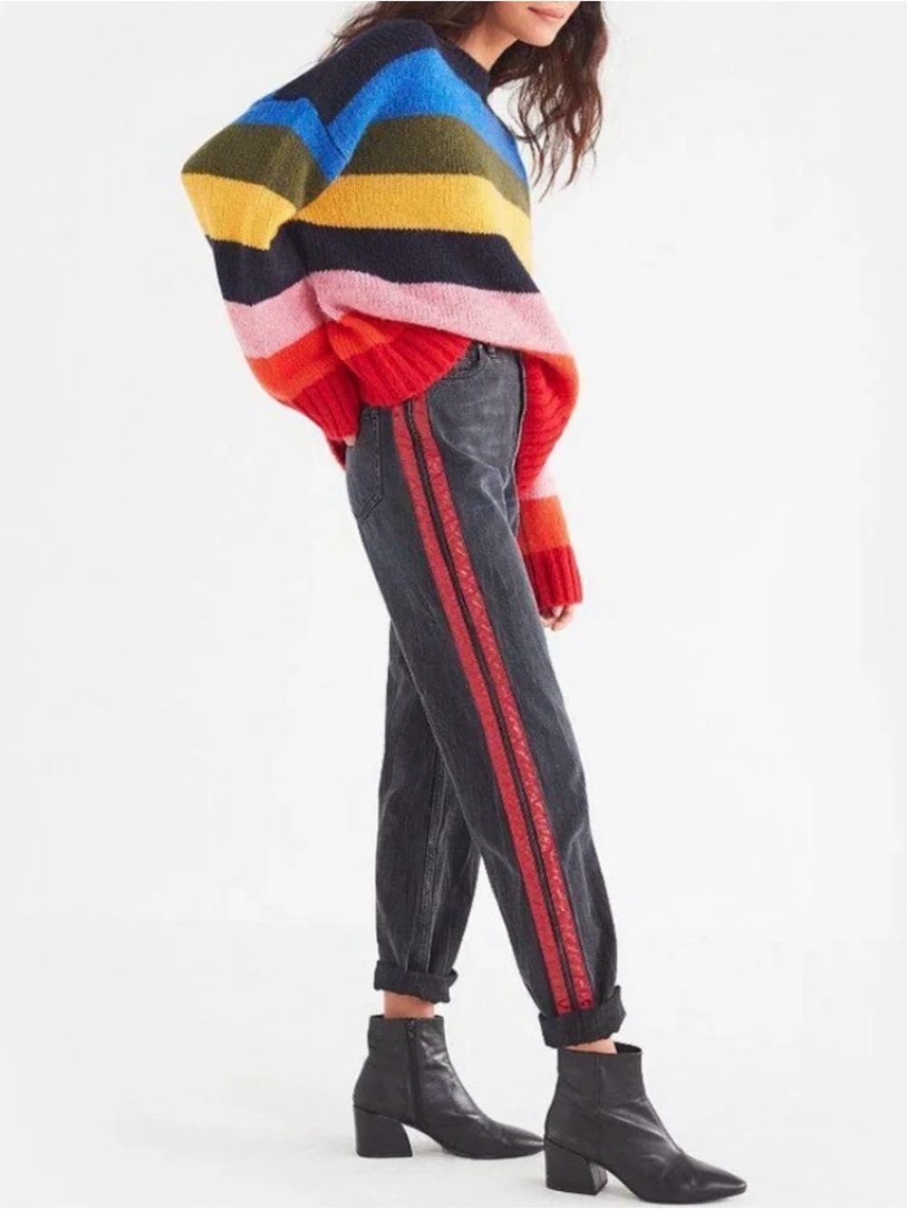 BDG Mom High Rise Red Stripe Jean